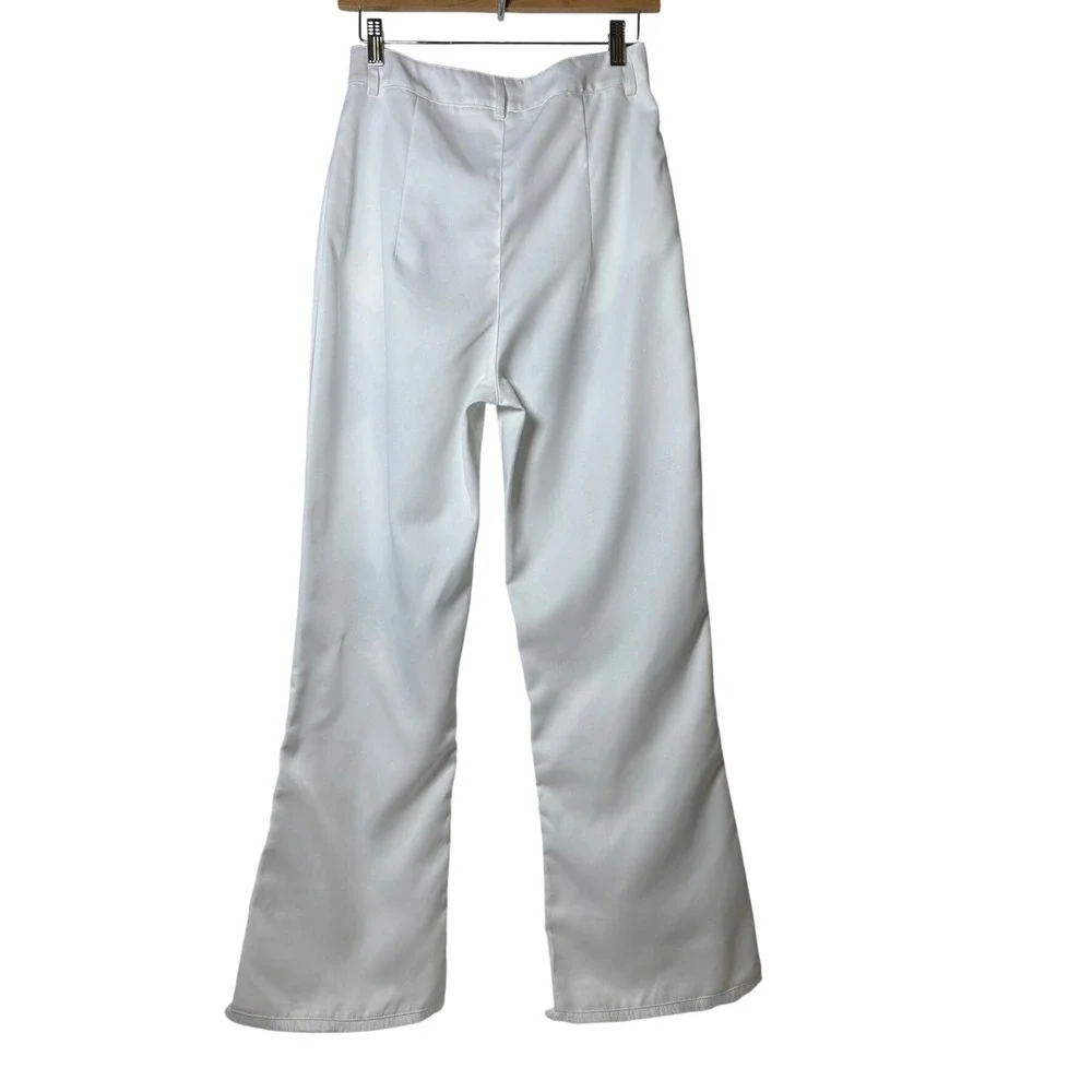 Football Bow Wide Leg Womens Sz. Small White Fringe Gameday‎ Pants